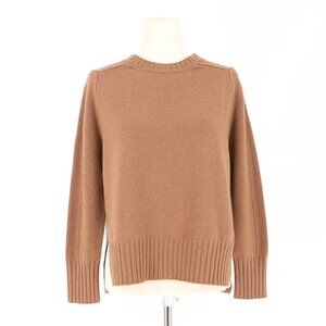 HEMISPHERE Crewneck Side Slits Long Sleeved Sweater Wool Cashmere Brown Size 36